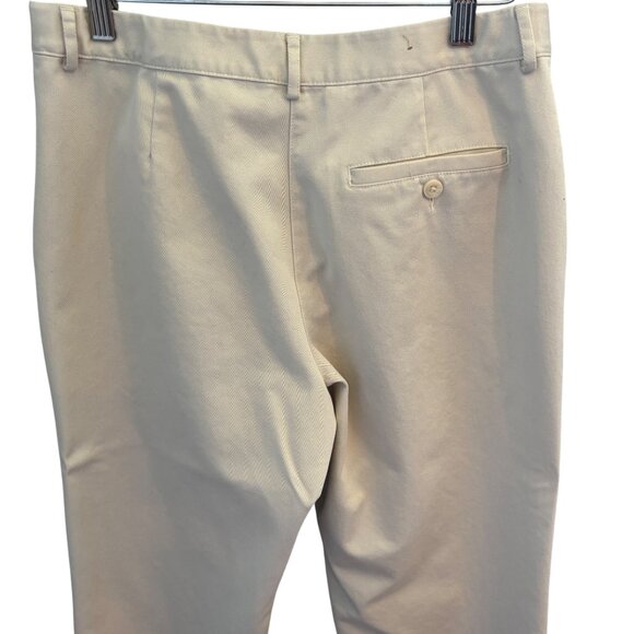 LL Bean Women's Classic Fit Cotton Pants Beige Khaki Sz 8 P Elastic Inserts - Picture 5 of 9